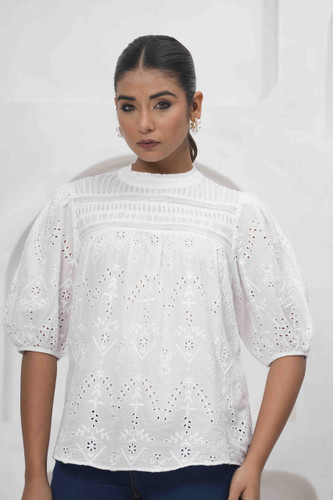 Salento Top - Broderie Anglaise