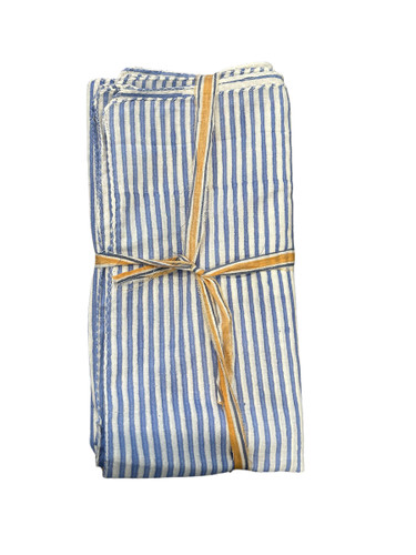 Napkin - Lt. Blue Stripe, Picot