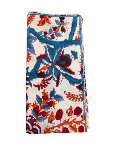 Napkins - Orange and Blue Floral