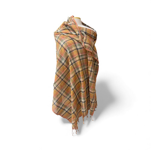 Shawl - Checked Handloom Citrine