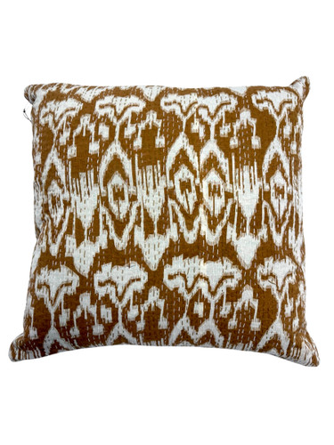 Cusion Cover - Ikat Kantha Ginger