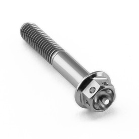 Titanium Flanged Hex Head Bolt M5x(0.80mm)x30mm Race Spec