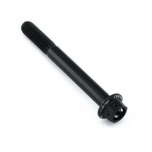 Aluminium Flanged Hex Head Bolt M6x(1.00mm)x55mm Race Spec Etched Black
