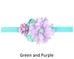 Baby 4 Flower Crown Headband - Green and Purple