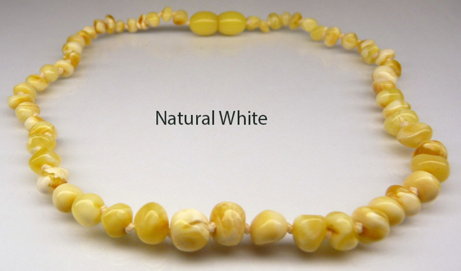 Amber Teething Necklace - Natural White