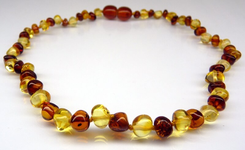 bi-color amber teething necklace bi-color amber teething necklace