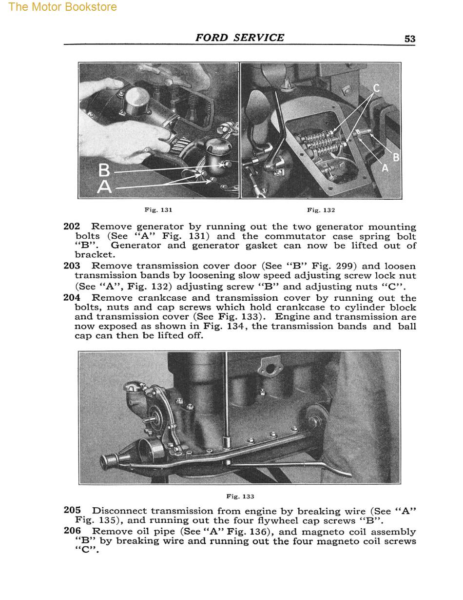 1909 - 1927 Ford Model T, TT Service Manual Sample Page - Engine