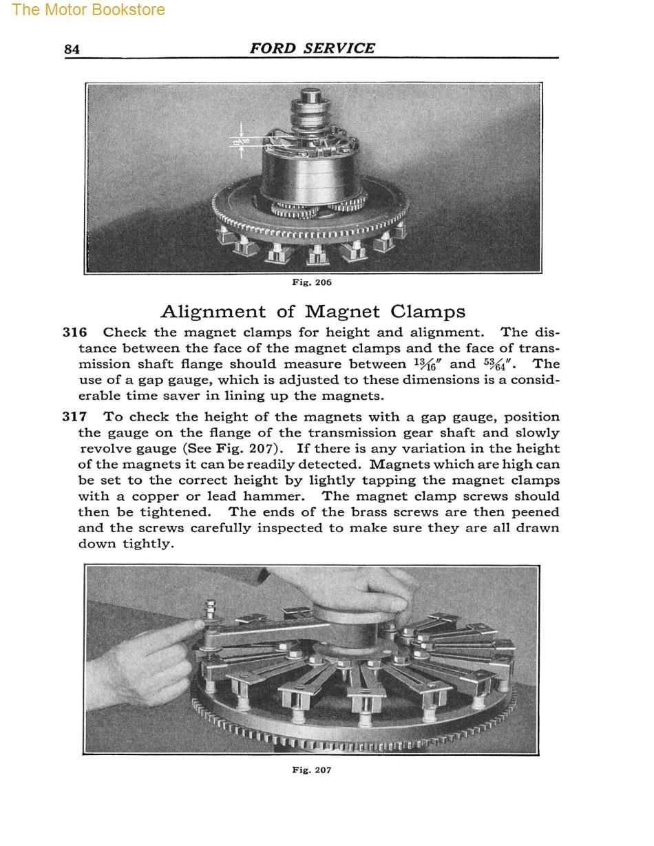 1909 - 1927 Ford Model T, TT Service Manual Sample Page - Clamps