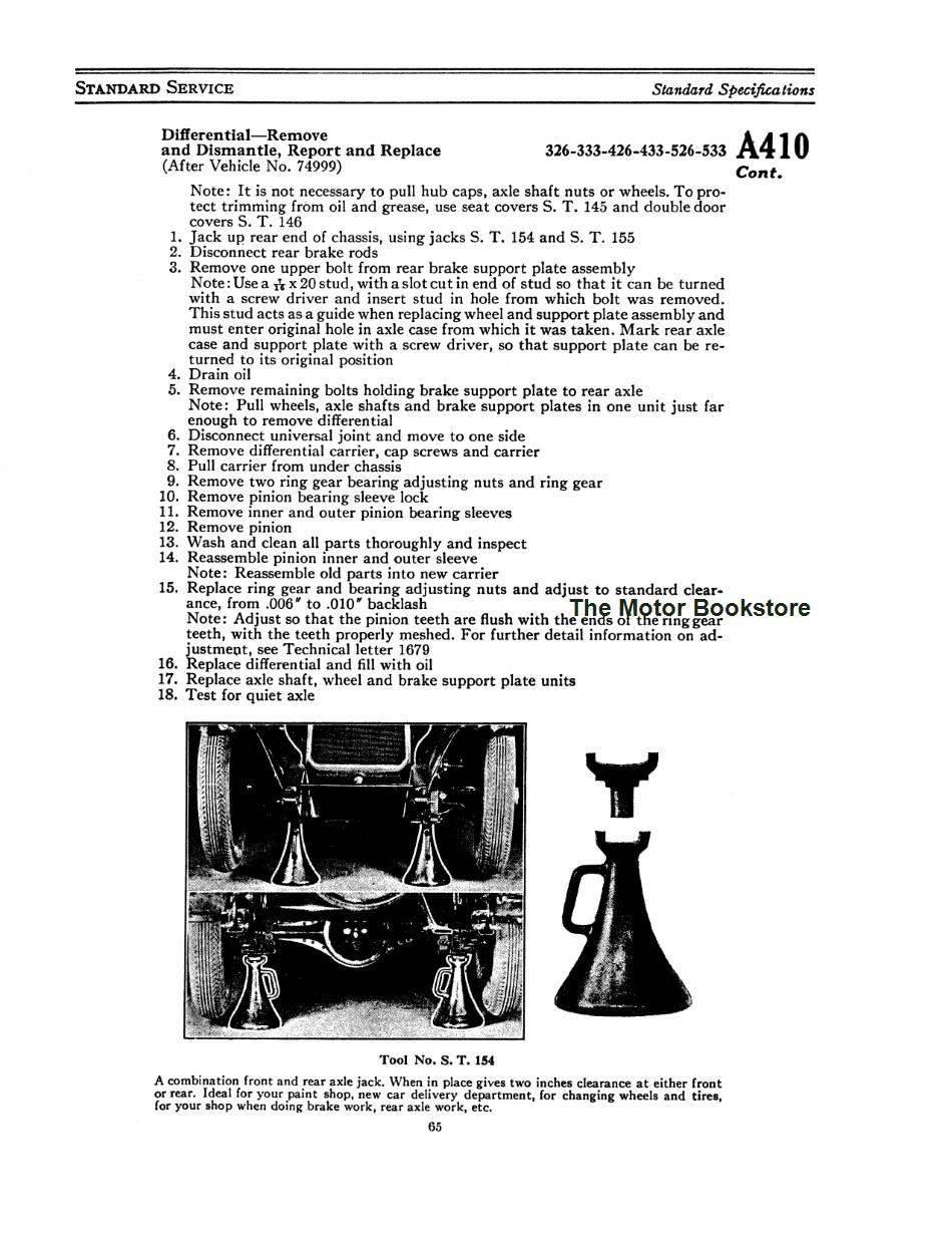 1922-1928 Packard Shop Manual Sample Page - Differential