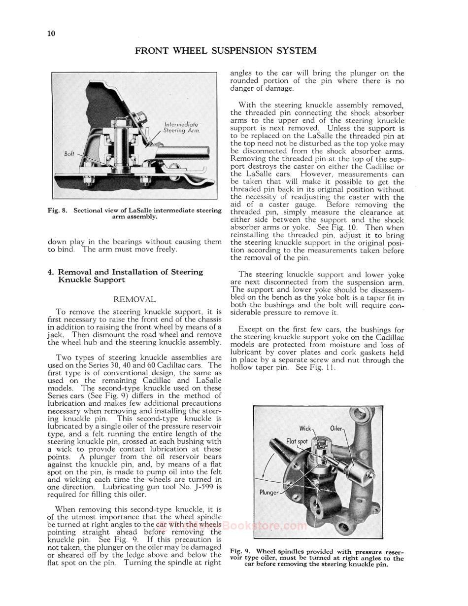 1934-1935 Cadillac / LaSalle Shop ManualSample Page - Front Suspension