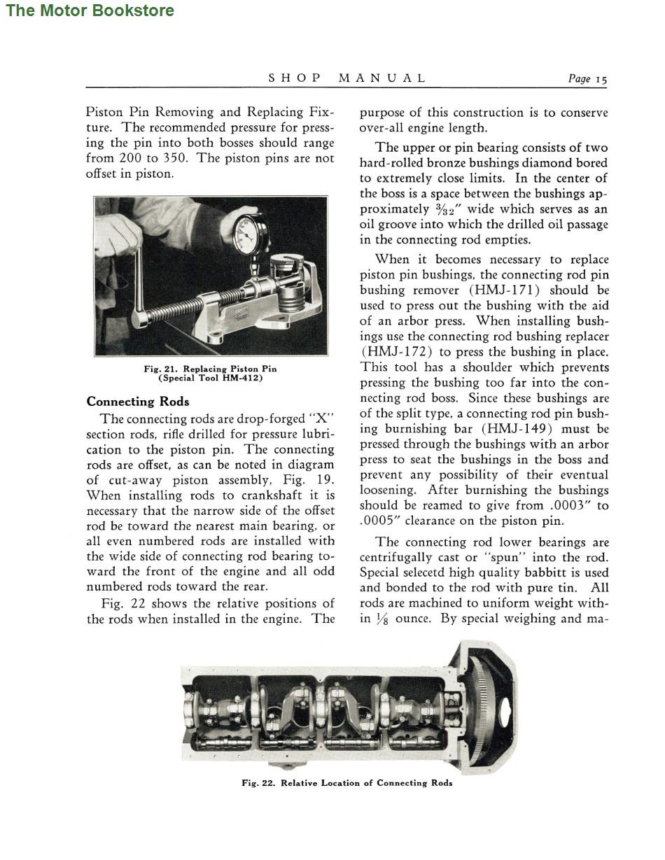 1934 Pontiac Shop Manual Sample Page - Engine