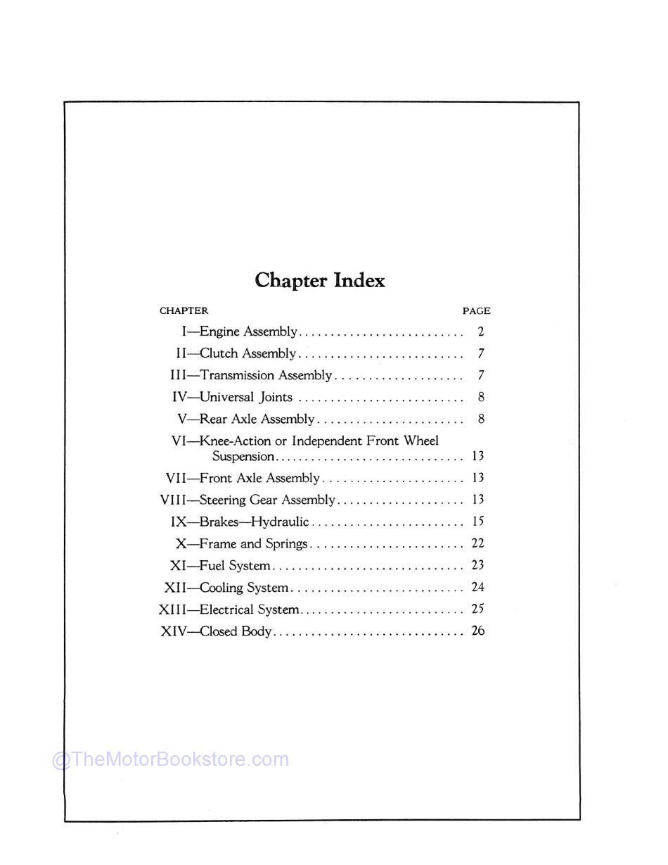 1935 - 1936 Chevrolet Shop Manual (1936 Supplemental Contents)