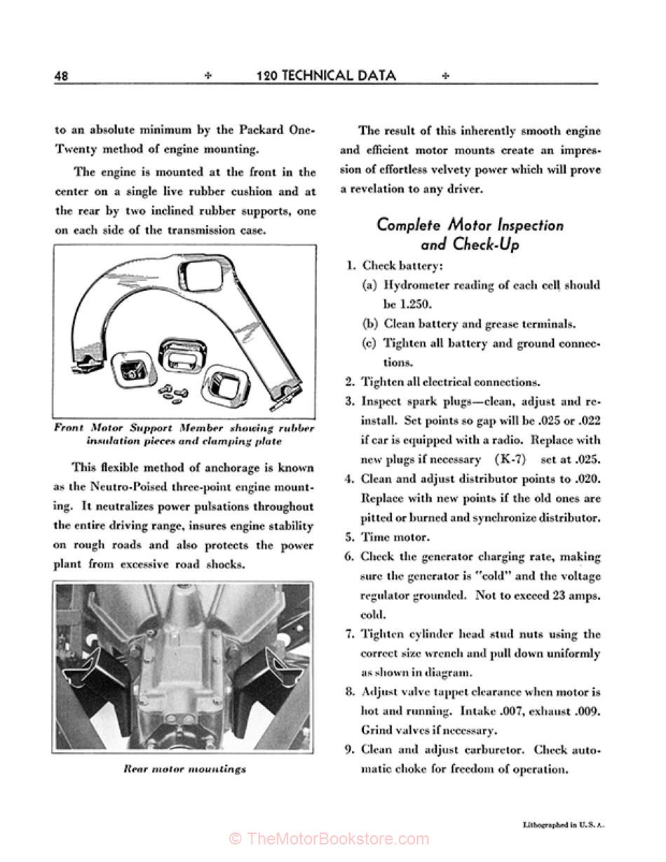 1935 - 1936 Packard One Twenty Repair Shop Manual - OEM - Motor Mounts