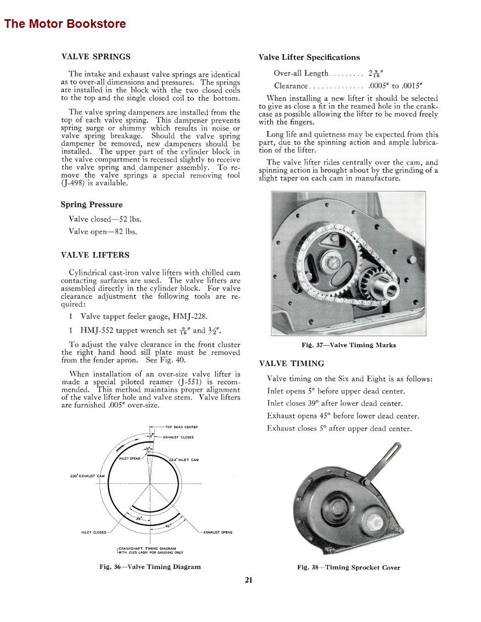 1935 - 1936 Pontiac Shop Manual Sample Page - Valve