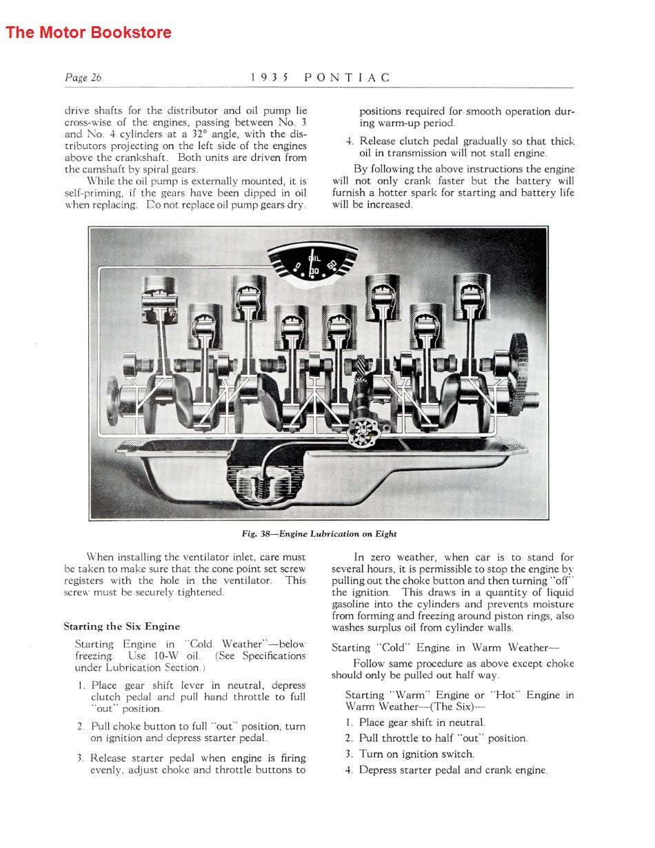 1935 Pontiac Six and Eight Shop Manual Sample Page - Engine