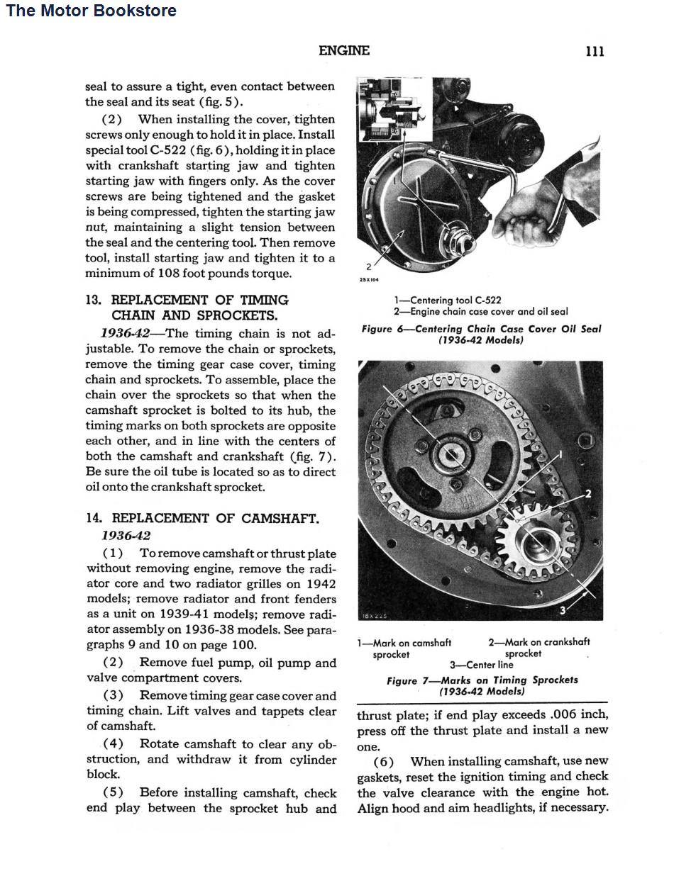 1936 - 1942 Plymouth Shop Manual Sample Page - Engine