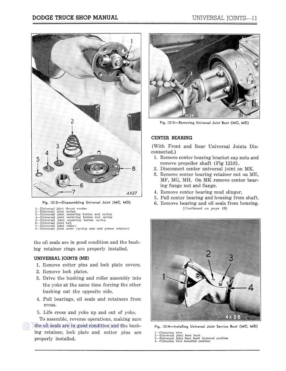 1937 Dodge (Series M) Truck Shop Manual - Sample Page  - Universal Joints