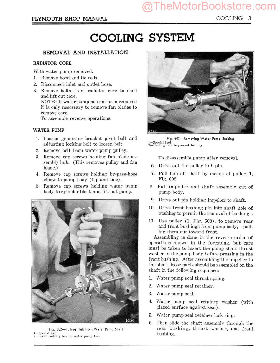 1937 Plymouth Shop Manual (Codes P3 - P4) Sample Page - Cooling System