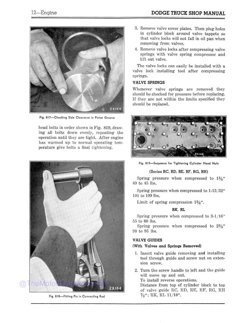 1938 - 1939 Dodge Truck Shop Manual (Series R & T)  Sample Page  - Engine