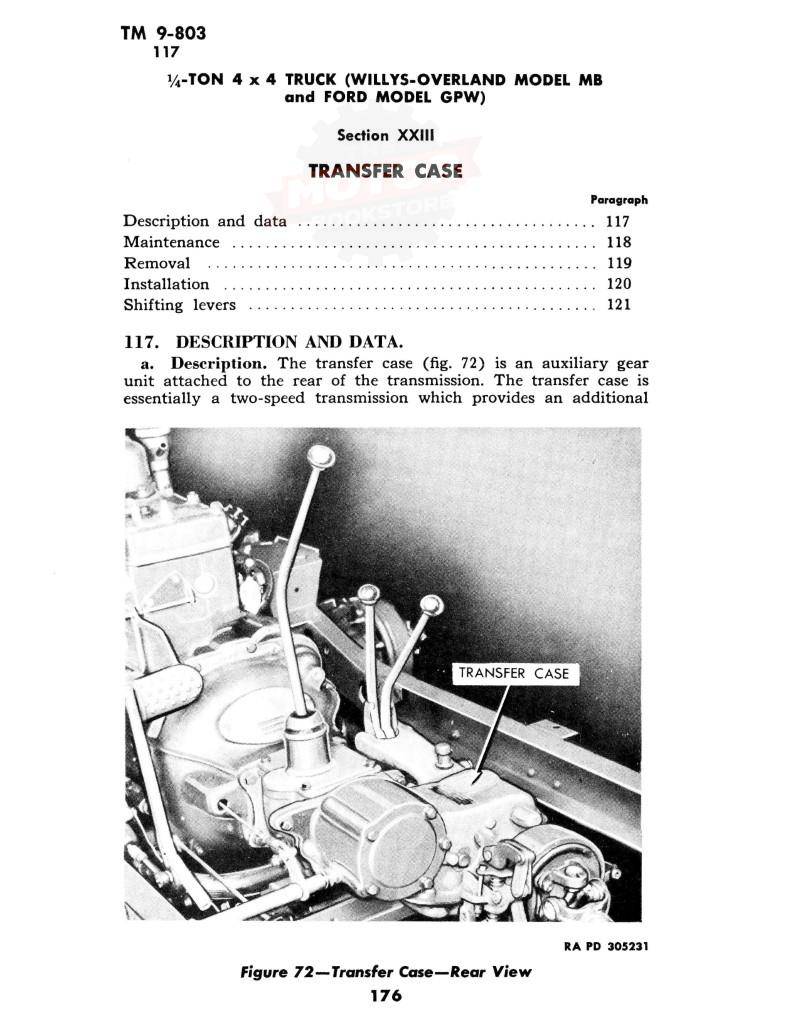 1940 - 1945 Willys-Overland MB, Ford GPW Technical Manual (TM9-803) Sample Page - Transfer Case