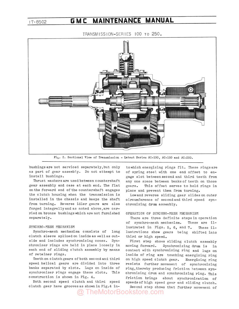 1940 GMC Truck 100-460 Maintenance Manual - Sample Page - Transmission