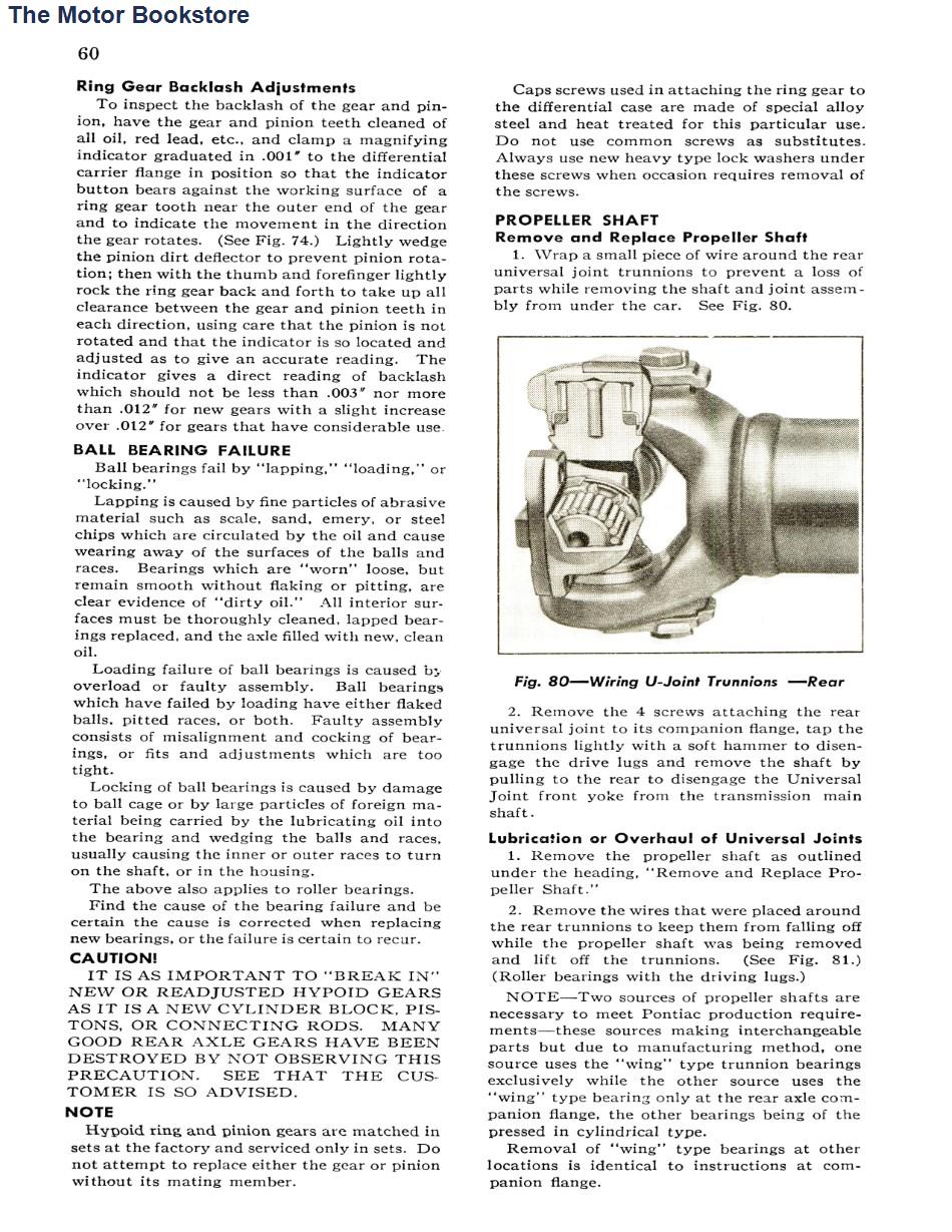 1940 Pontiac Shop Manual Shop Manual Sample Page - Propeller Shaft