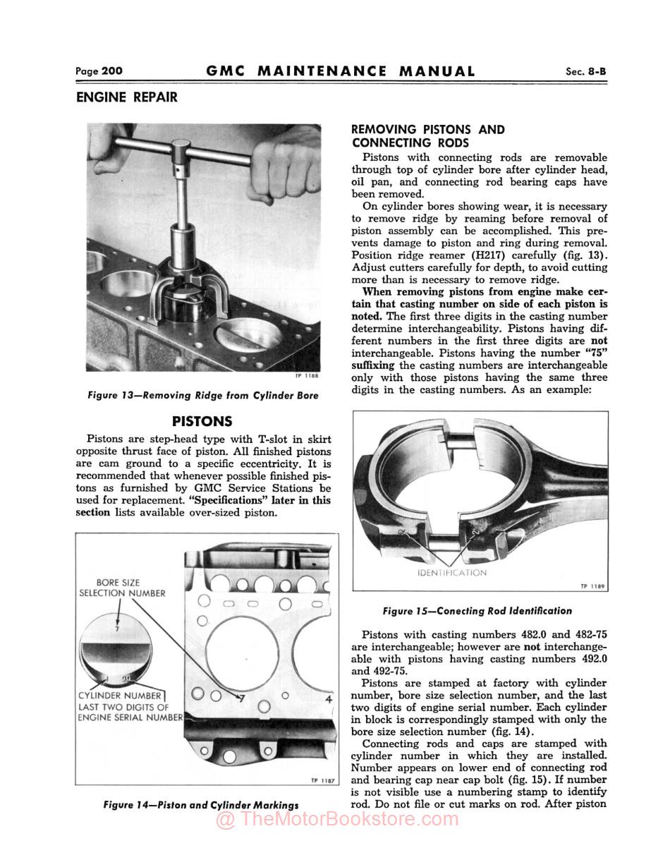 1945 - 1946 GMC Truck Maintenance Manual Light Duty Models - Sample Page - Engine Repair