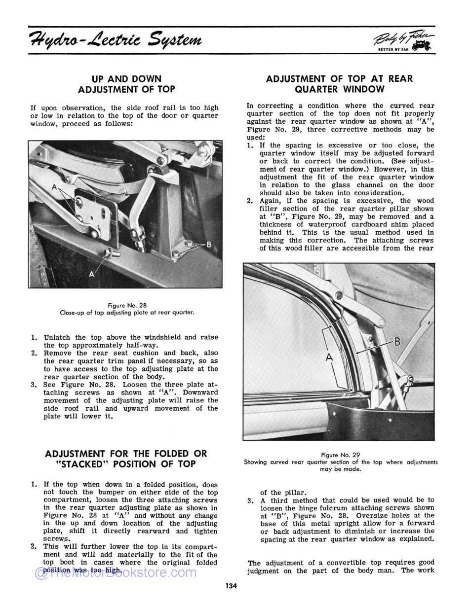 1946 - 1947 Fisher Body Service Manual Sample Page  - Window Adjustment