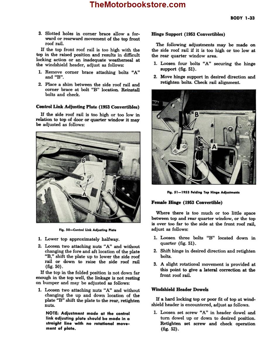 1949-1953 Chevrolet Passenger Car Shop Manual Sample Page - Body