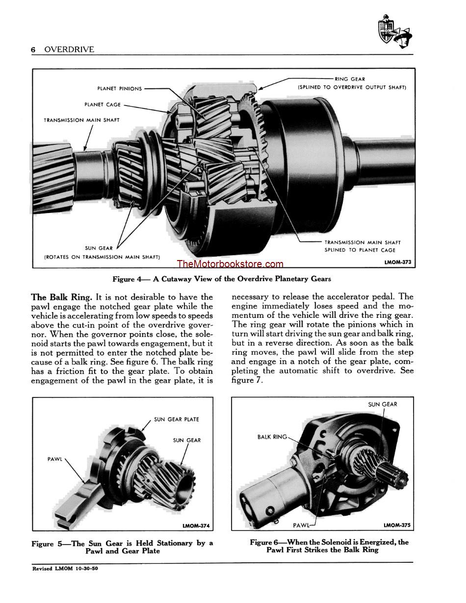 1949 - 1951 Lincoln Mercury Overhaul Manual Sample Page - Overdrive