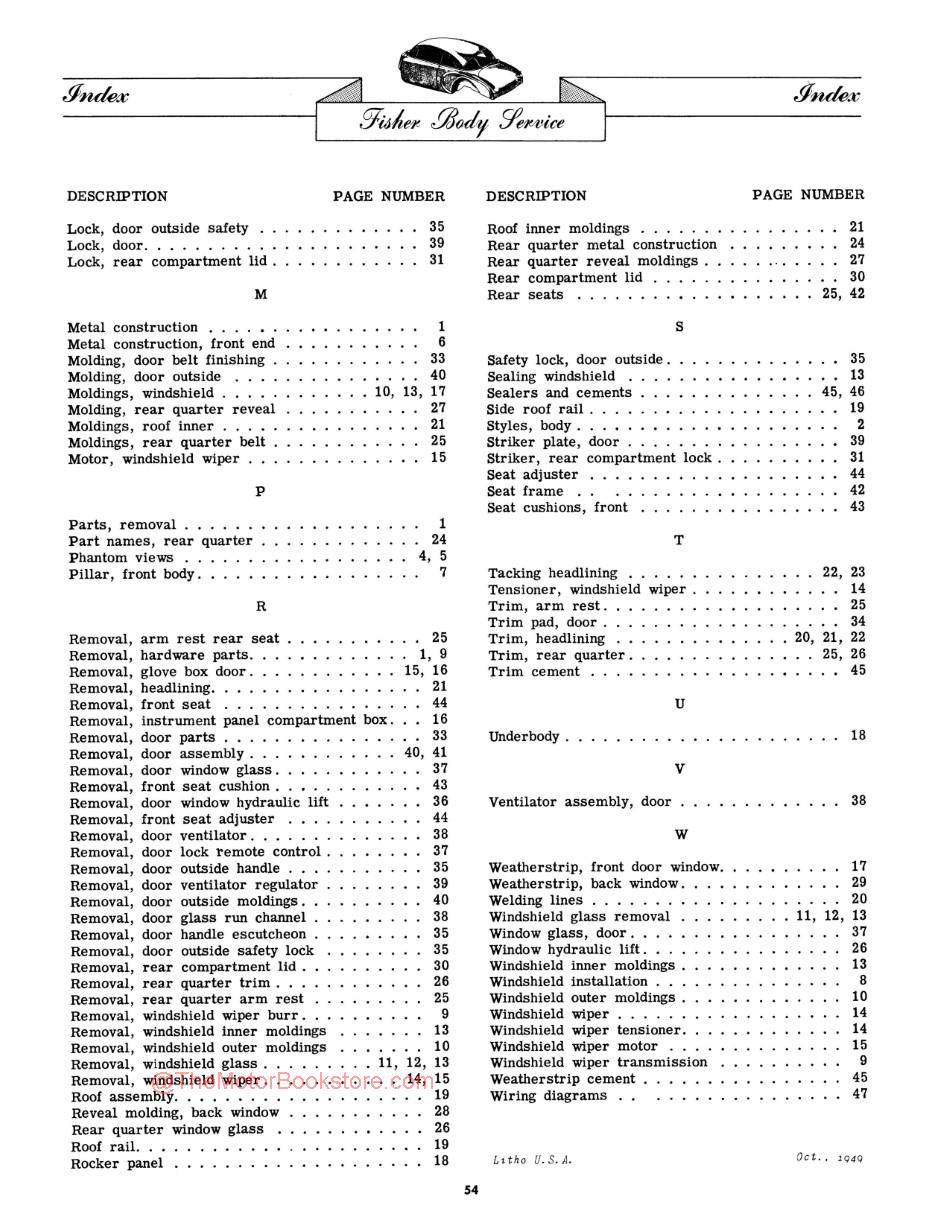 1949 Fisher Body Special Sport Coupe Service Manual
