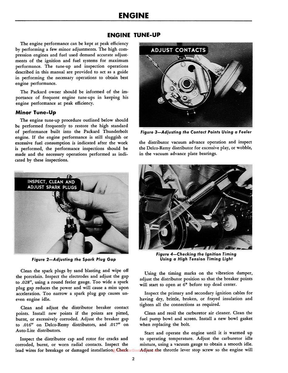 1951-54 Packard Shop Manual Sample Page - Engine