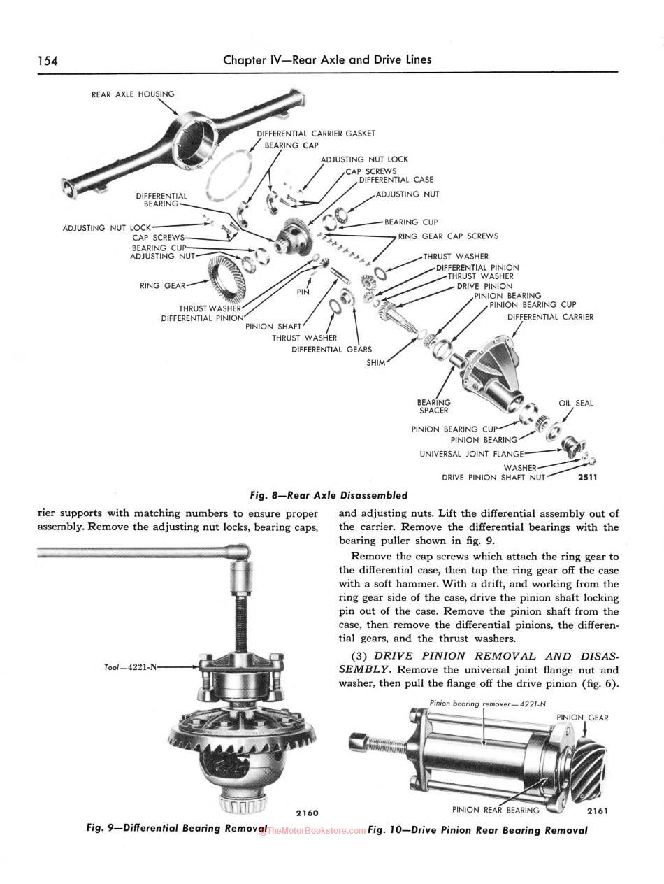 1952-1953 Ford Car Shop Manual Sample Page - Rear Axle Section