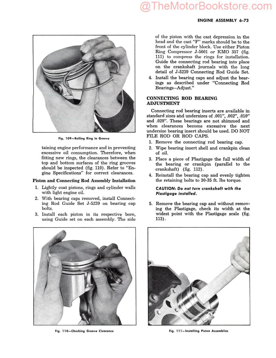 1955 Chevy Truck Shop Manual (2nd Series)  Sample Page 1 - Engine Assembly