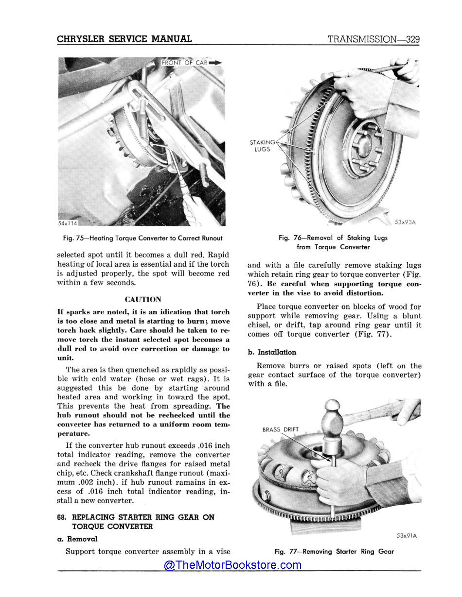 1956 Chrysler / Imperial Service Manual Sample Page  - Transmission