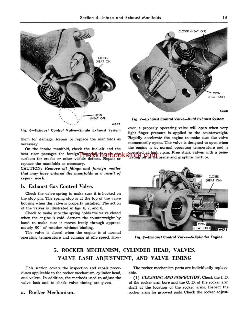1956 Ford Car Shop Manual Sample Page - Manifolds