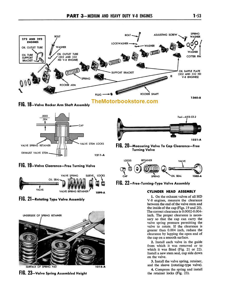 1958 Ford Truck Shop Manual Sample Page - Engines