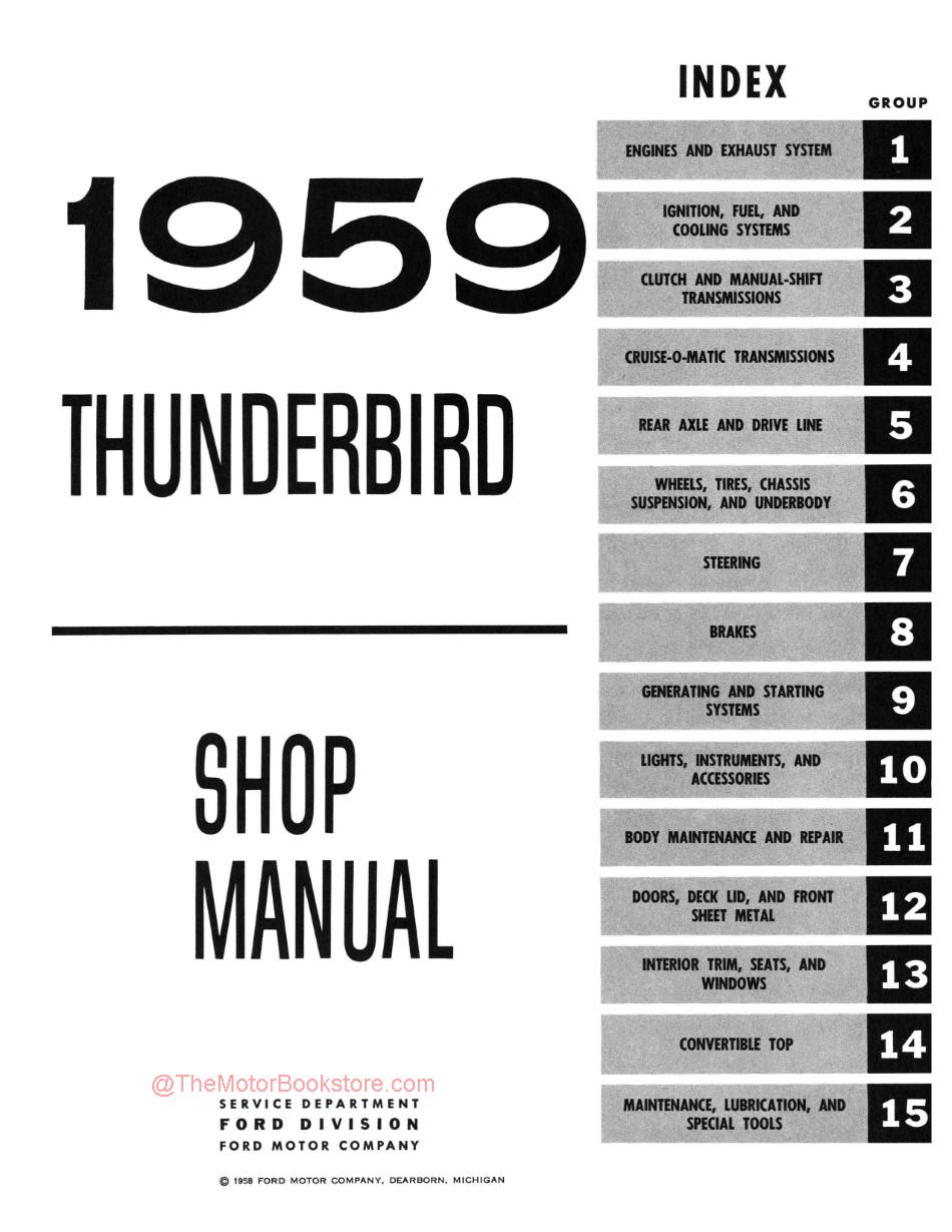 1959 Ford Thunderbird Shop Manual