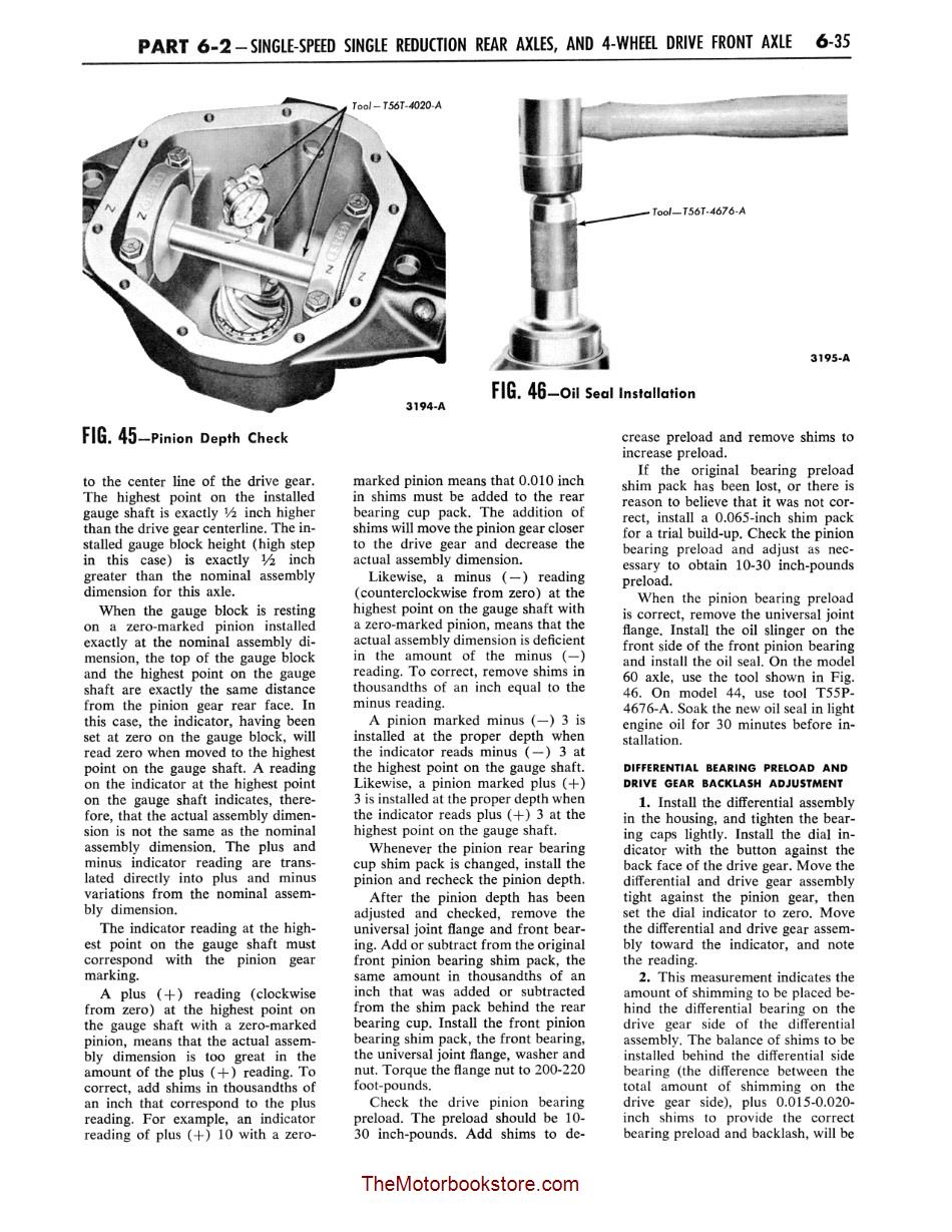 1959 Ford Truck Shop Manual Sample Page - Differential