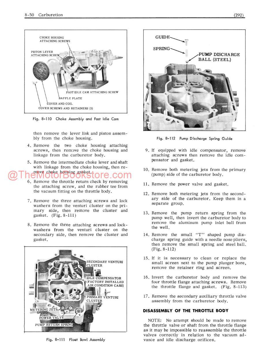 1959 Oldsmobile Shop Manual Sample Page - Carburetion Section