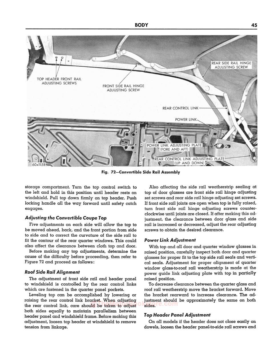 1960 - 1961 Dodge Car Shop ManualSample Page - Convertible Top