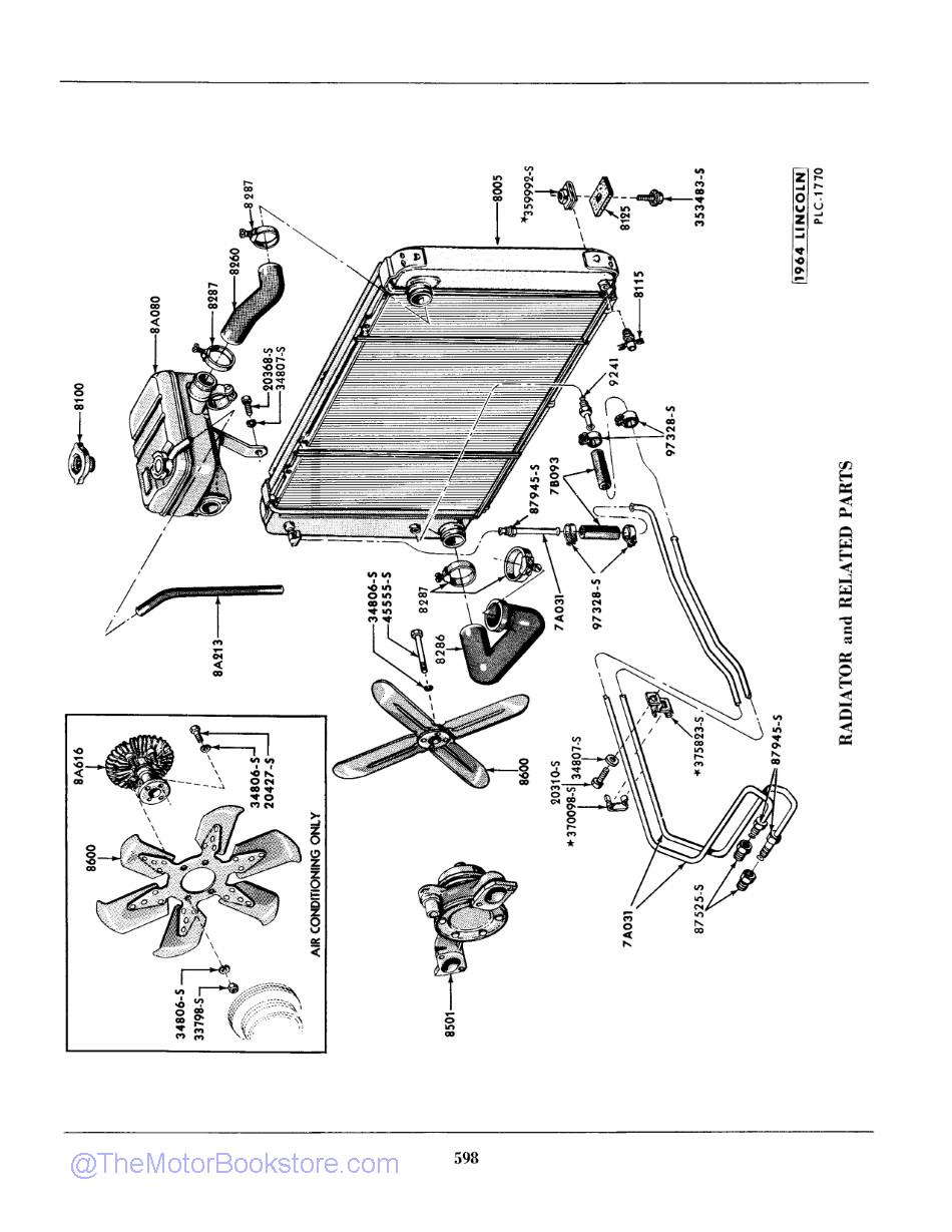 1960 - 1964 Lincoln Mercury Master Parts Catalog Sample Page 2 - Radiator