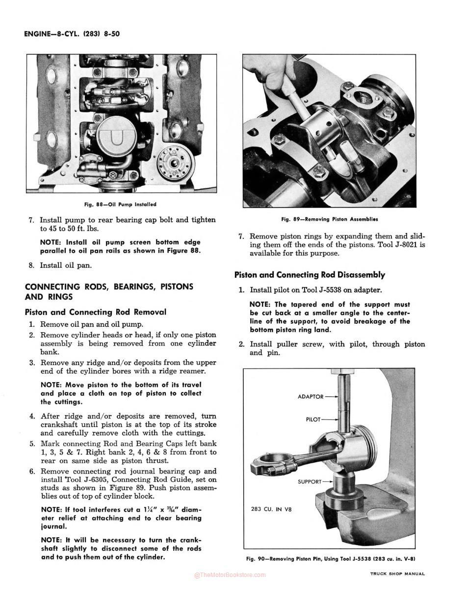 1960 Chevrolet Truck Shop Manual Sample Page - Engine 283ci Section