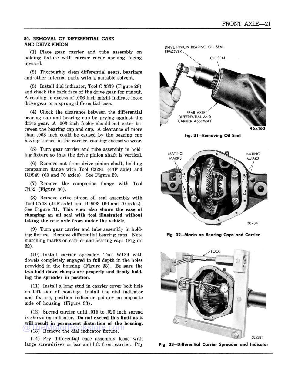 1960 Dodge Truck P Series Shop Manual  Sample Page  - Front Axle Differential Removal