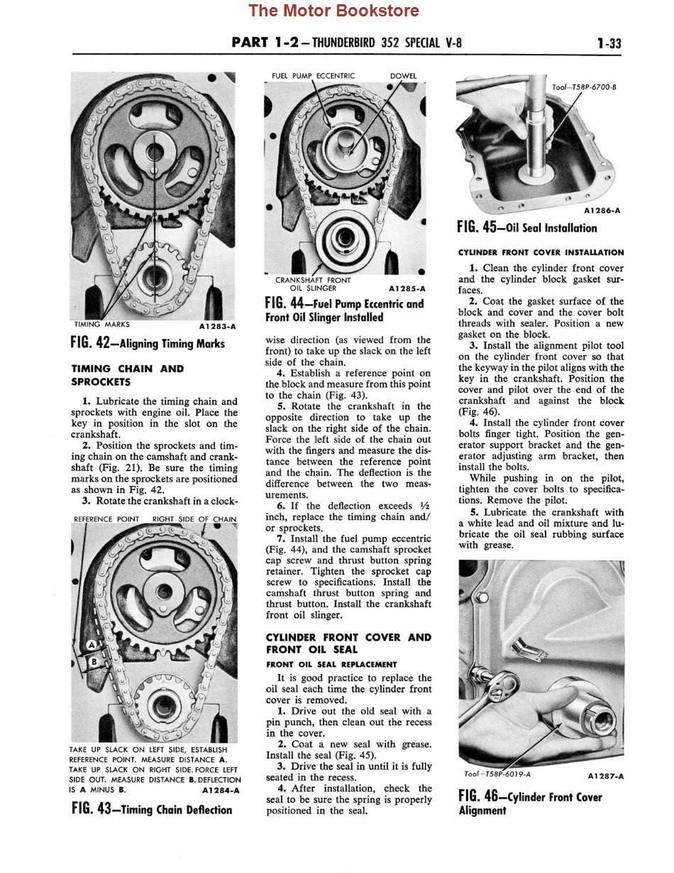 1960 Ford Thunderbird Shop Manual Sample Page - Engine