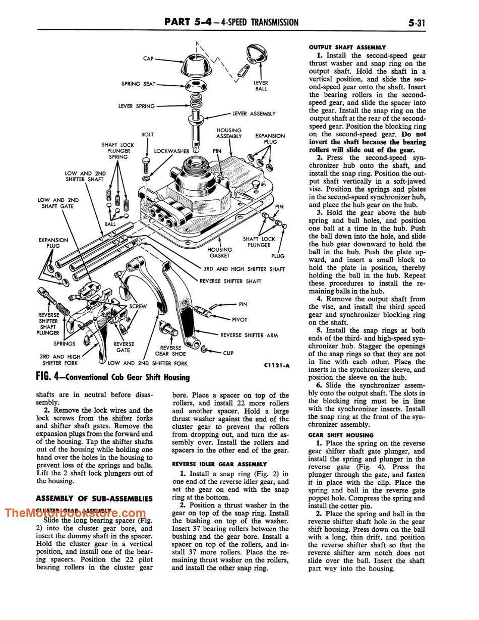 1960 Ford Truck Shop Manual Sample Page - 4-Speed Transmission