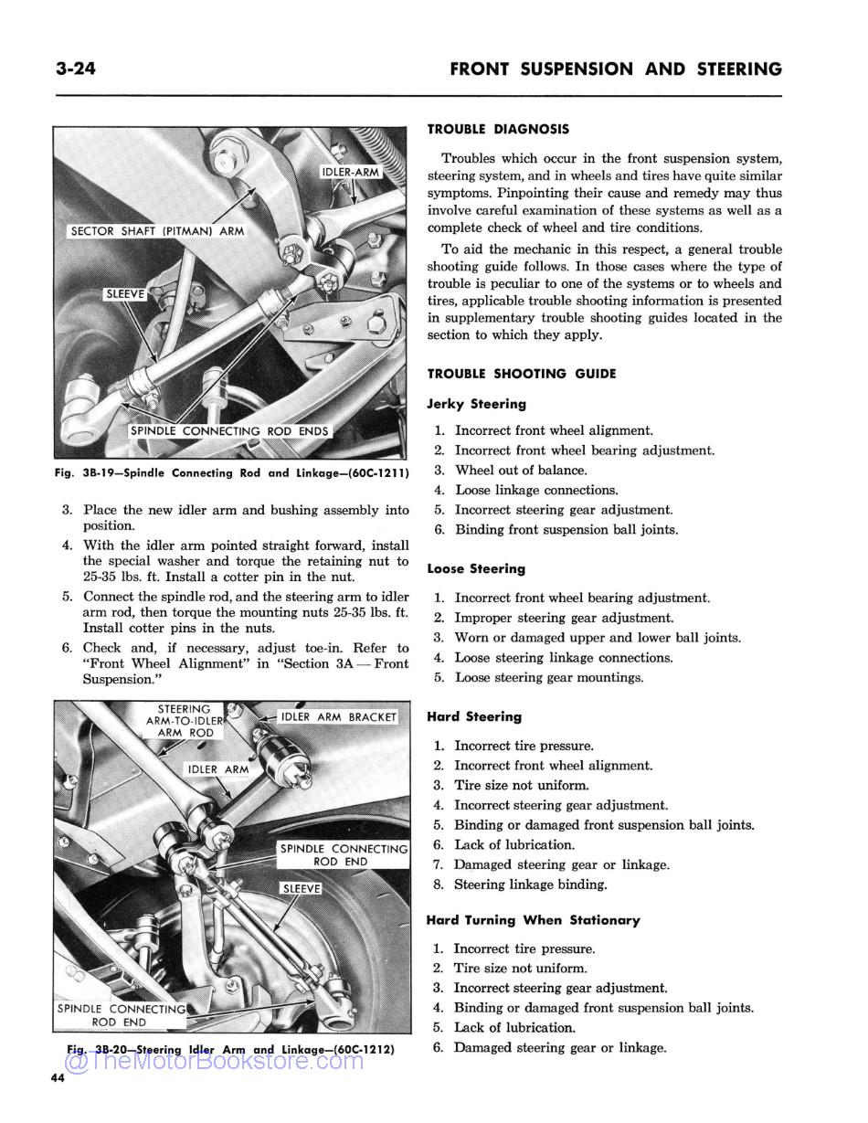 1960 Mercury Comet Maintenance Manual Sample Page  - Front Suspension and Steering