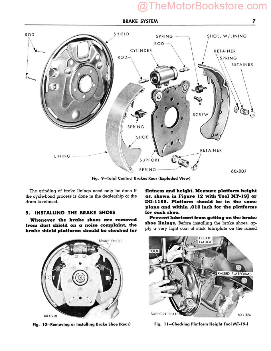 1960 Plymouth Service Manual Sample Page - Brake System