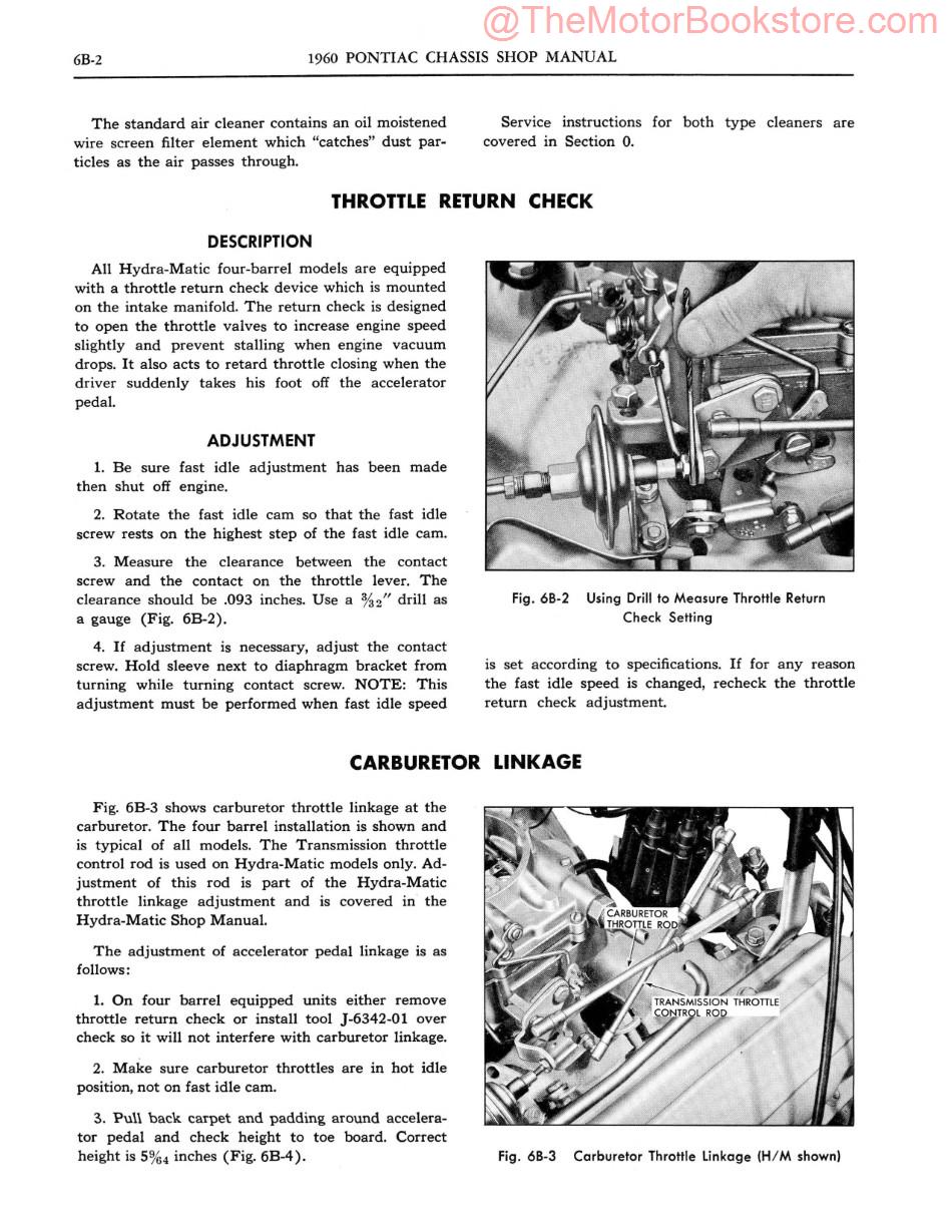 1960 Pontiac Chassis Shop Manual Sample Page - Engine Fuel