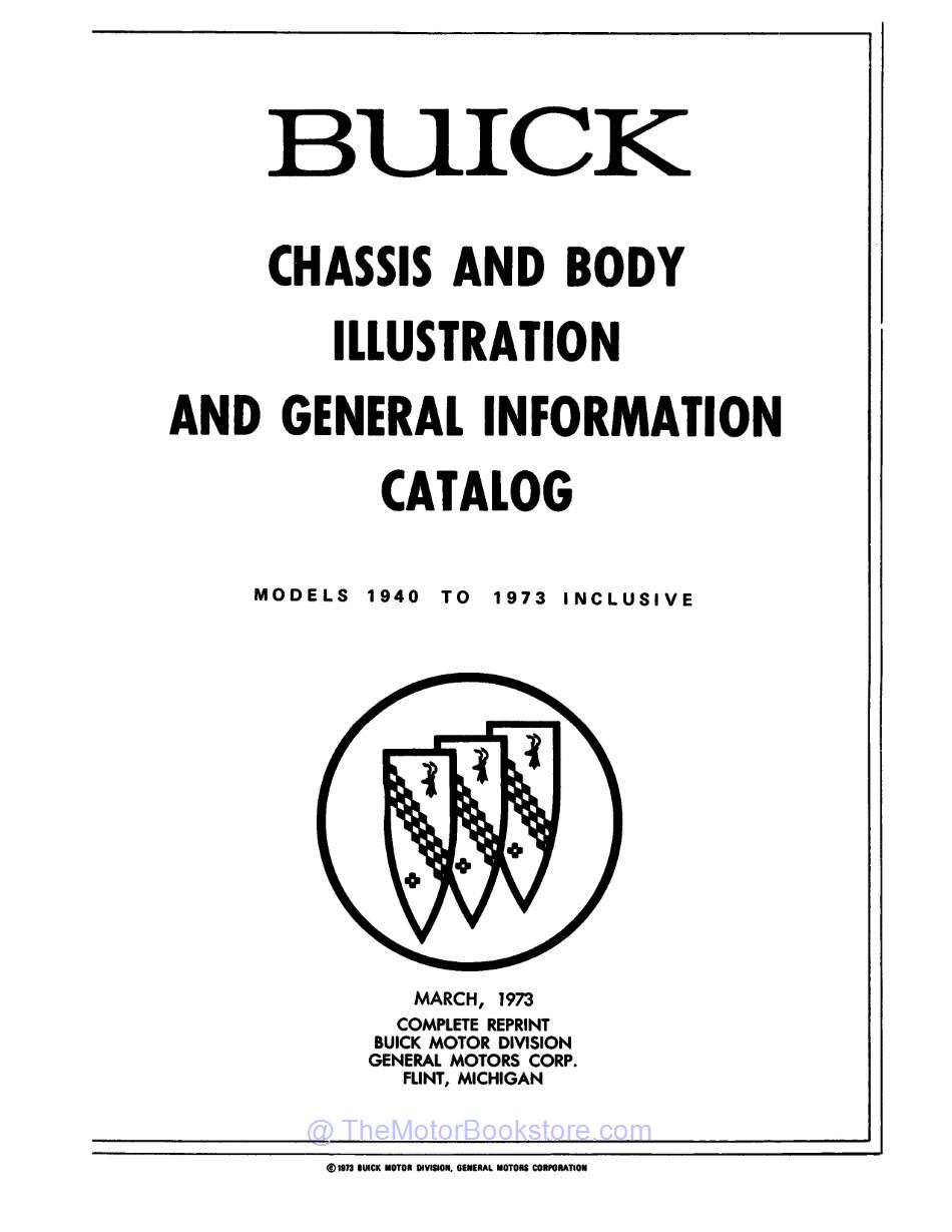 1961 - 1973 Buick Master Chassis & Body Parts & Illustrations Catalog Set  - Table of Contents 3